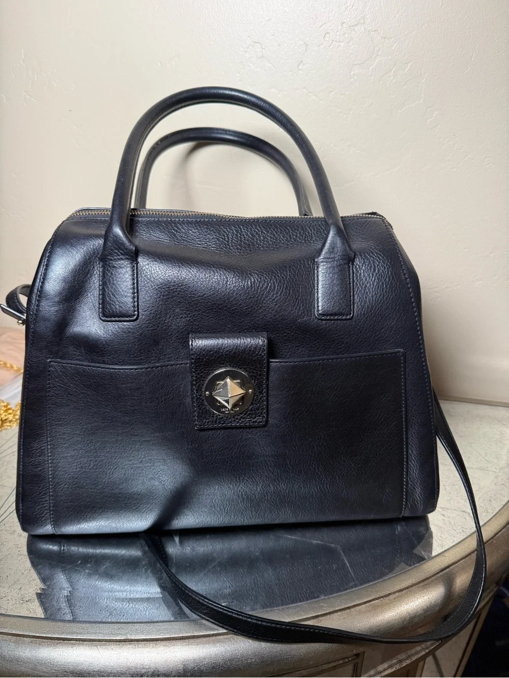 kate spade Catalina Black Leather Large Bag